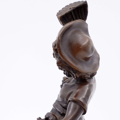 Bronze Boy with Butterfly by Auguste Moreau, France, 1890s-NYF-2019185