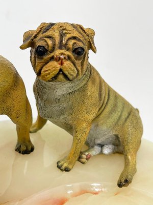 Bronze Bulldogs on Onyx Base attributed to Vrai, France, 1920s-UCH-1735721