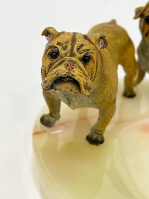 Bronze Bulldogs on Onyx Base attributed to Vrai, France, 1920s-UCH-1735721