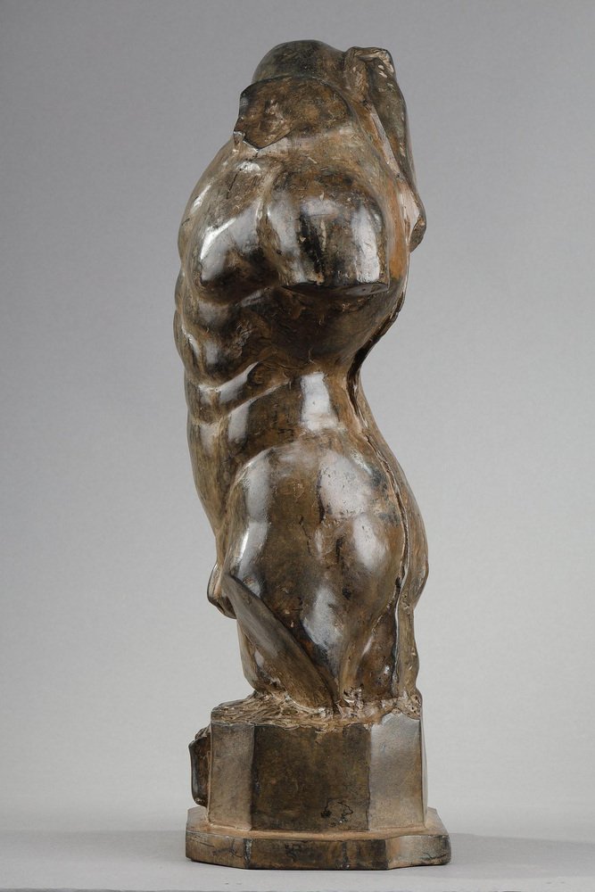 Bronze Bust of Naked Man attributed to Pierre Chenet, 1980s