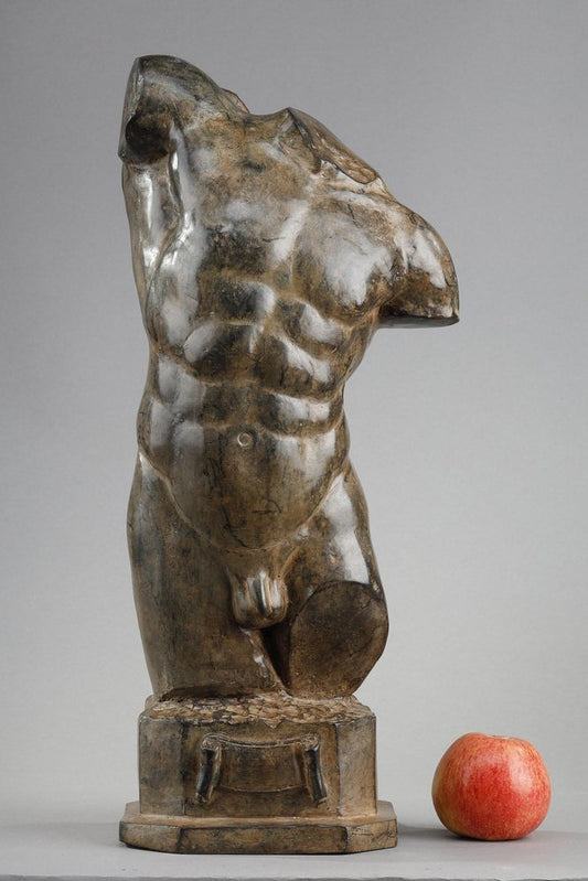 Bronze Bust of Naked Man attributed to Pierre Chenet, 1980s