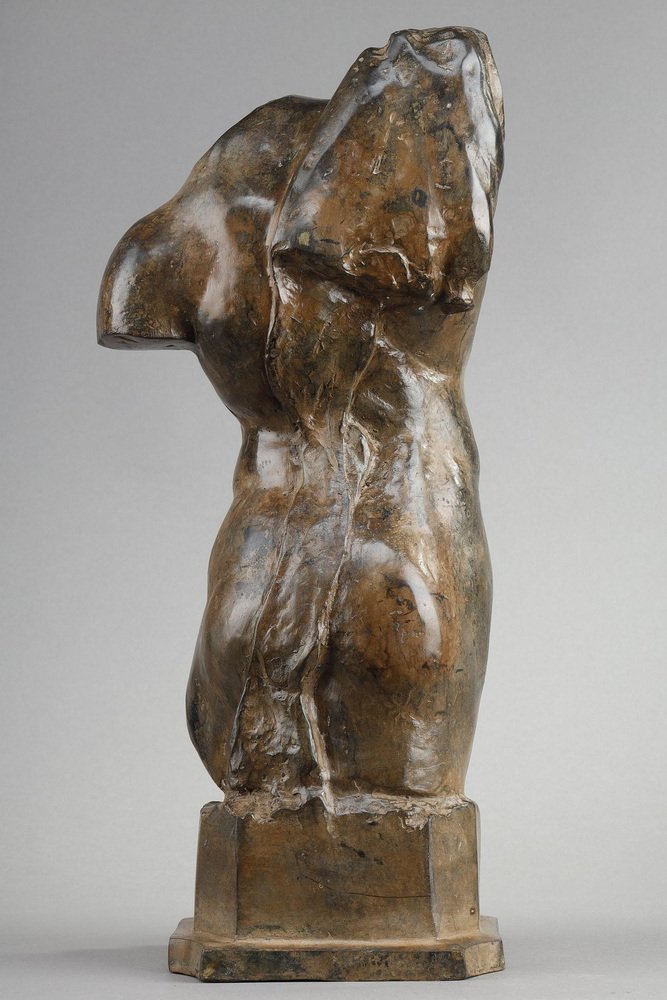 Bronze Bust of Naked Man attributed to Pierre Chenet, 1980s