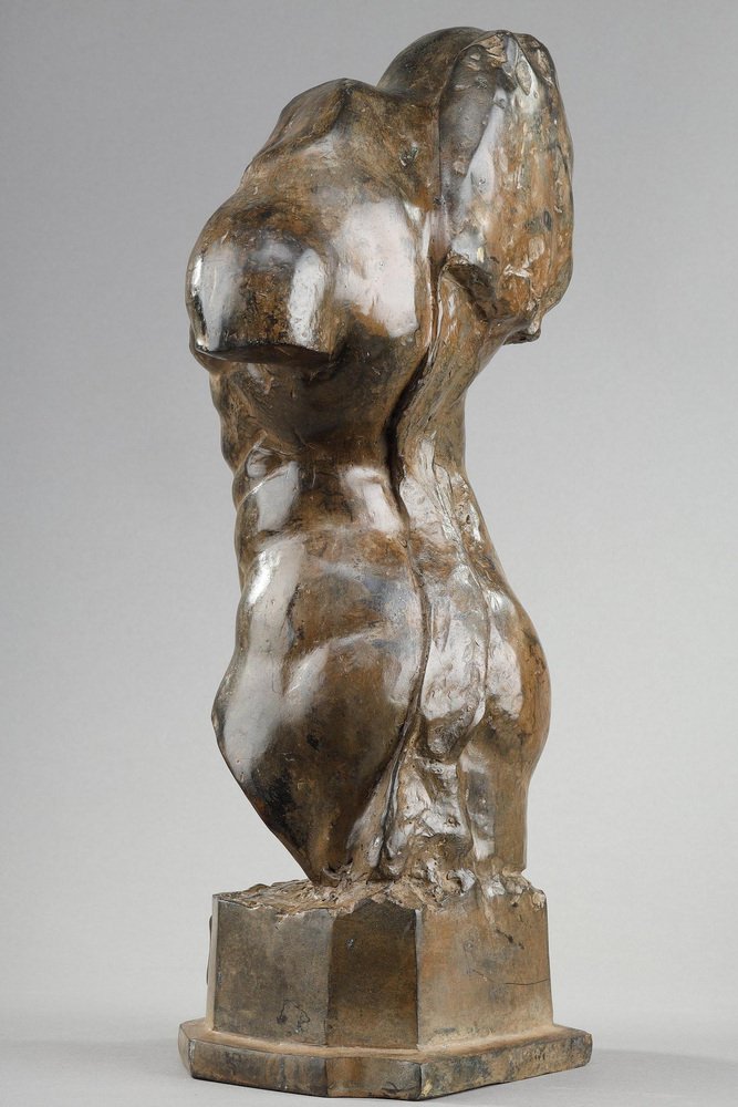 Bronze Bust of Naked Man attributed to Pierre Chenet, 1980s