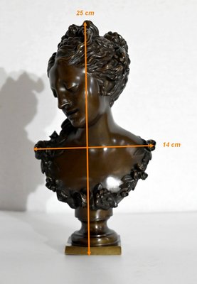 Bronze Bust of Woman, Late 1800s-RVK-1441909