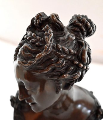 Bronze Bust of Woman, Late 1800s-RVK-1441909