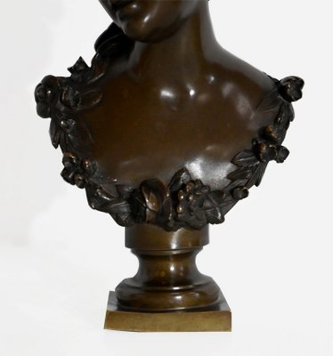 Bronze Bust of Woman, Late 1800s-RVK-1441909