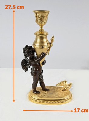 Bronze Candle Love with Blindfolded Eyes, 1890s-RVK-1793535