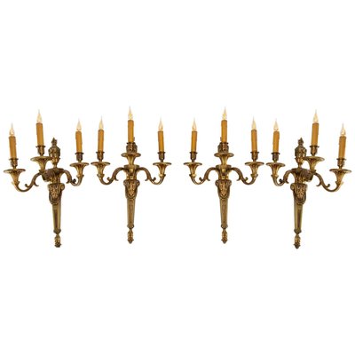 Bronze Candleholders, Set of 4-WFS-847320