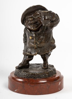 Bronze Character on Cherry Marble Base, 19th-Century-UQL-1325977