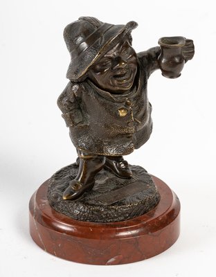 Bronze Character on Cherry Marble Base, 19th-Century-UQL-1325977