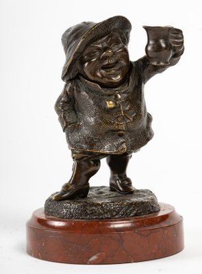 Bronze Character on Cherry Marble Base, 19th-Century-UQL-1325977