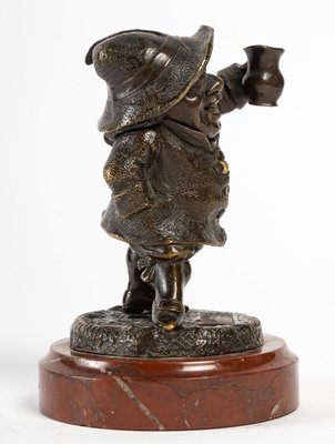 Bronze Character on Cherry Marble Base, 19th-Century-UQL-1325977