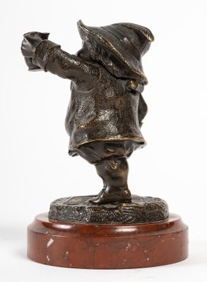 Bronze Character on Cherry Marble Base, 19th-Century-UQL-1325977