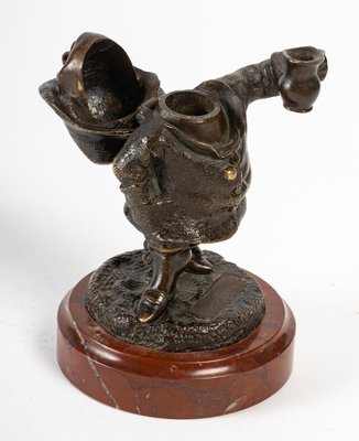 Bronze Character on Cherry Marble Base, 19th-Century-UQL-1325977