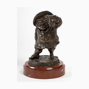 Bronze Character on Cherry Marble Base, 19th-Century-UQL-1325977