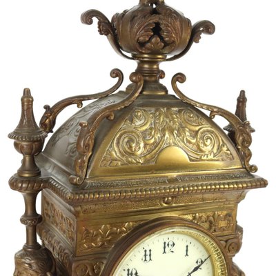 Bronze Clock with Candleholders, France, 19th Century, Set of 3-VMM-1310165