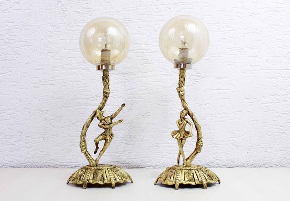 Bronze Commedia Dell Arte Table Lamps, Set of 2-BQF-1401253