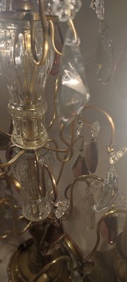 Bronze & Crystal Table Lamp, France, 1940s-RGF-1220731