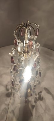 Bronze & Crystal Table Lamp, France, 1940s-RGF-1220731