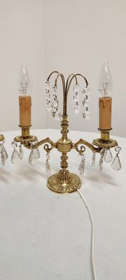 Bronze & Crystals Wall Lights, France, 1950s, Set of 2-RGF-1220729