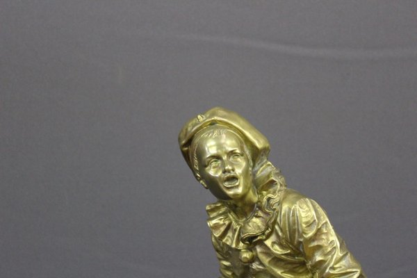 Bronze Depicting Pierrot in the Moonlight by Eutrope Bouret, 19th Century-BCR-1017521