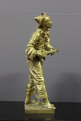 Bronze Depicting Pierrot in the Moonlight by Eutrope Bouret, 19th Century-BCR-1017521