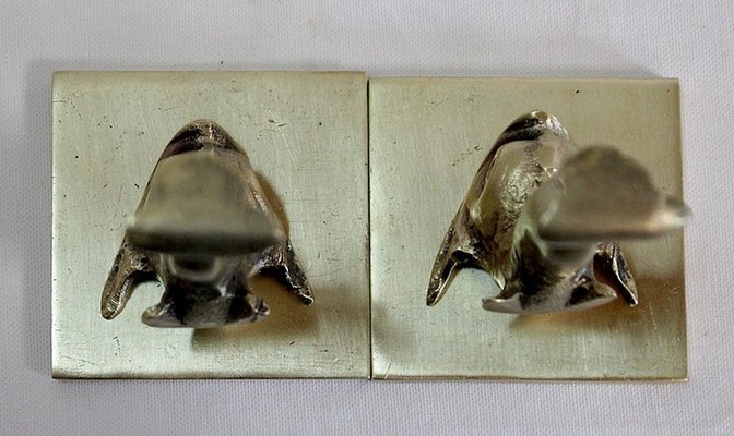 Bronze Dolphin Bookends, 19th Century, Set of 2-RVK-911157