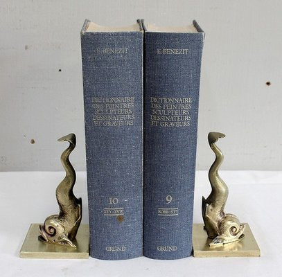 Bronze Dolphin Bookends, 19th Century, Set of 2-RVK-911157