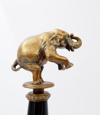 Bronze Elephants on Porcelain Columns with Bronze Borders by Wong Lee, Set of 2-NYF-2019212