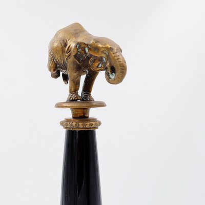 Bronze Elephants on Porcelain Columns with Bronze Borders by Wong Lee, Set of 2-NYF-2019212