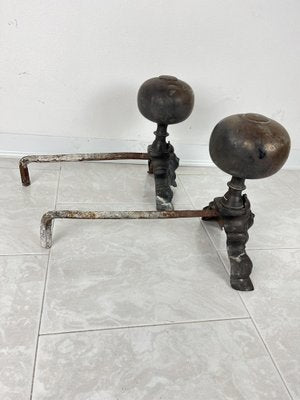 Bronze Fireplace Chimney Lighters, Italy, 1940s, Set of 2-YST-1793174