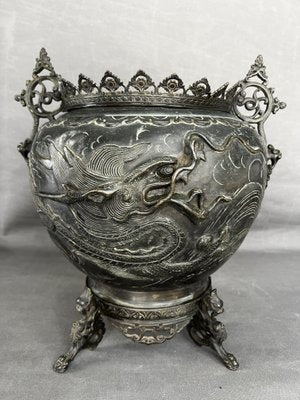 Bronze Flower Pot, Japan, 1890s-OSP-2020616