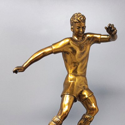 Bronze Footballer Sculpture, Italy, 1920s-1930s-QGR-1720454