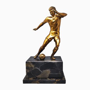 Bronze Footballer Sculpture, Italy, 1920s-1930s-QGR-1720454