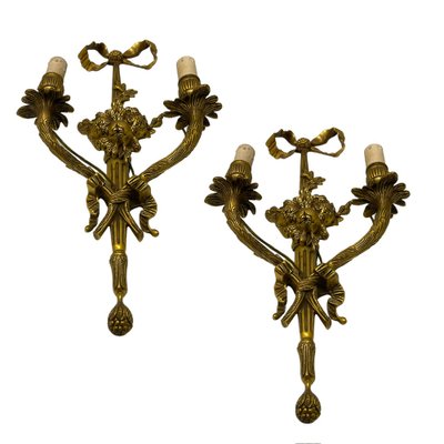 Bronze Fruit Sconces, 1920s, Set of 2-JJC-1754316