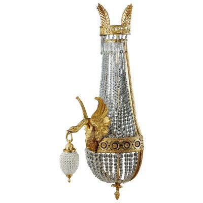 Bronze Gilt Swan Basket Wall Light in Empire Style-FLW-1402008