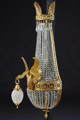 Bronze Gilt Swan Basket Wall Light in Empire Style-FLW-1402008