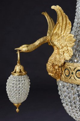 Bronze Gilt Swan Basket Wall Light in Empire Style-FLW-1402008