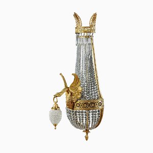 Bronze Gilt Swan Basket Wall Light in Empire Style-FLW-1402008