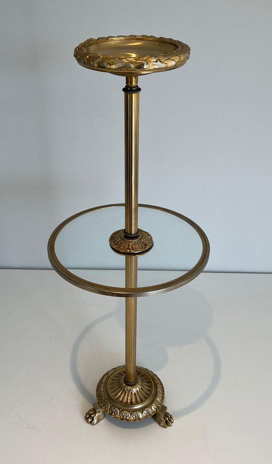 Bronze, Glass and Brass Ashtray by Baguès, 1940s