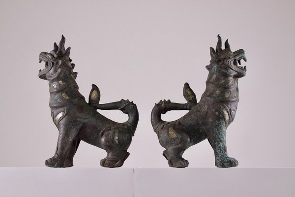 Bronze Guardian Lions, Set of 2-OWS-2023174