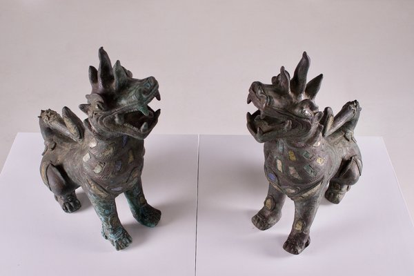 Bronze Guardian Lions, Set of 2-OWS-2023174