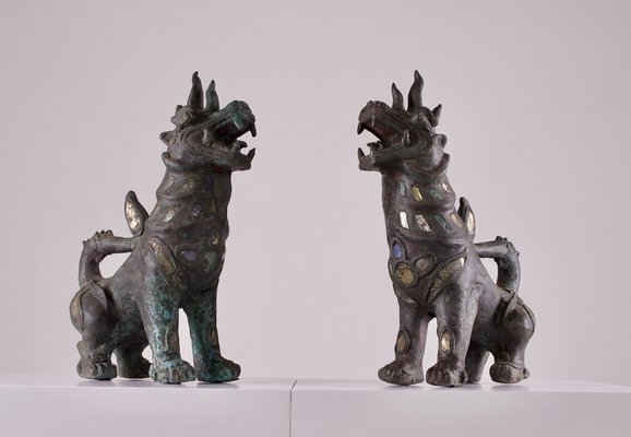 Bronze Guardian Lions, Set of 2-OWS-2023174