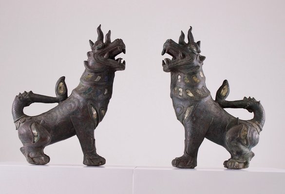 Bronze Guardian Lions, Set of 2-OWS-2023174