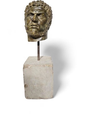 Bronze Head of Roman Emperor Caracalla, 1950s-FDW-2039629