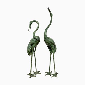 Bronze Heron Sculptures, Italy, 20th Century, Set of 2-BEW-1740922