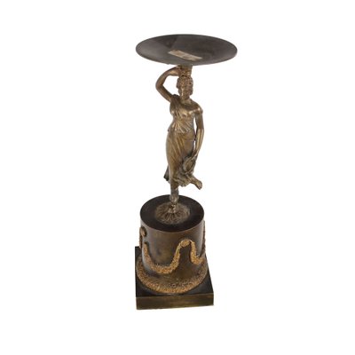 Bronze Holder Depicting Female Figure Statue, Late 19th Century-VMM-1394235