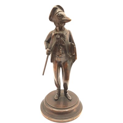 Bronze Humoristique Sculpture with Umbrella by Jean Ignace Isidore Grandville (1803-1847)-TCS-1179487