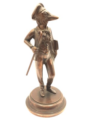 Bronze Humoristique Sculpture with Umbrella by Jean Ignace Isidore Grandville (1803-1847)-TCS-1179487