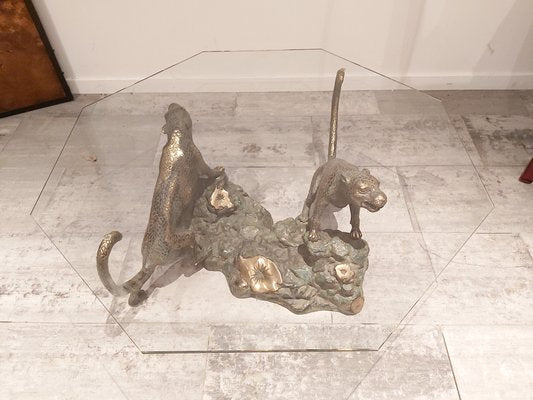 Bronze Jungle Scene Sculptural Table, 1960s-WBX-694301